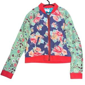 Matilda Jane 435 Girls Floral Bomber Jacket Full Zip Mixed Print Size 8